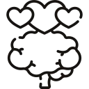 Icon avec un cerveau et un coeur